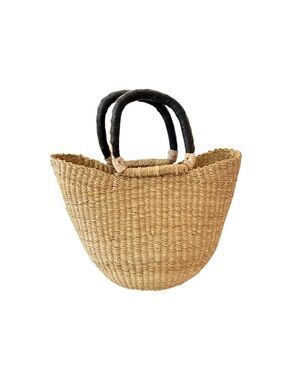 Bolga Weave Mini-Tote Handbag Basket | Natural Handwoven Market Basket
